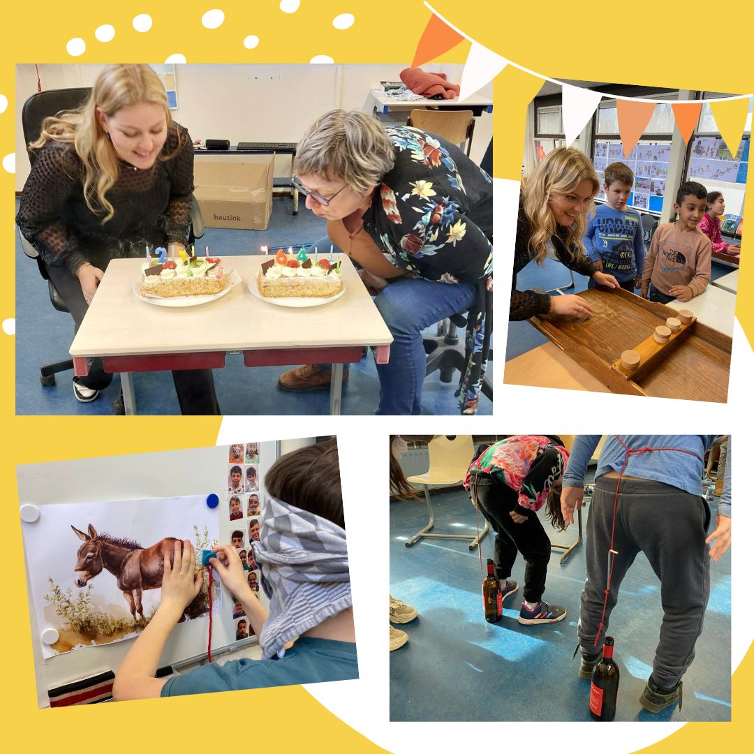 Twee juffen jarig in één groep; dat is reden voor een feestje! 🥳 

En dat werd in de taalgroep gevierd met een ‘oer-Hollands’ feestje met allerlei spelletjes zoals: Boter-kaas-en-eieren, Sjoelen, Ezeltje Prikje en Spijkerpoepen. Dat laatste woord zorgde voor veel gelach, want ‘Spijkerpoepen’ vonden de leerlingen wel een heel grappig woord. 

Alles, inclusief de taart (want ook een traktatie kon niet ontbreken), viel goed in de smaak en zorgde voor een ontzettend gezellige verjaardag. 💛

#kindcentrumjij #terheijden #gemeentedrimmelen #brabant #noordbrabant #verjaardag #juffen #feestje #oerhollandsspellen #feest #onderwijs #basisschool #taalgroep