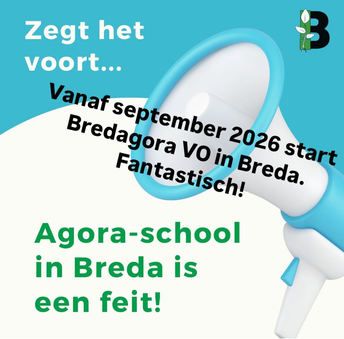 Vanaf september 2026 start Bredagora VO in Breda. 
Fantastisch!